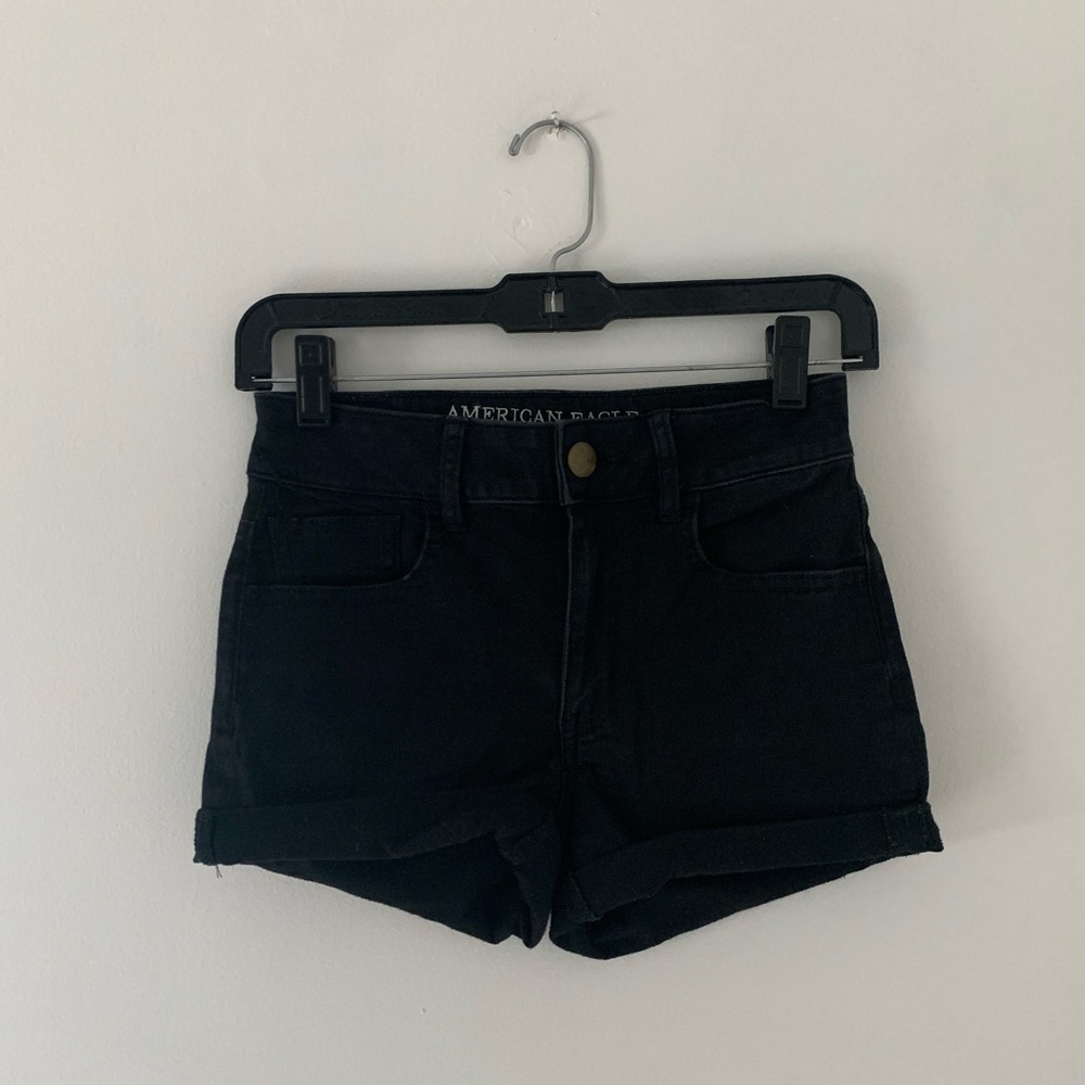 American Eagle High Rise Black Shorts